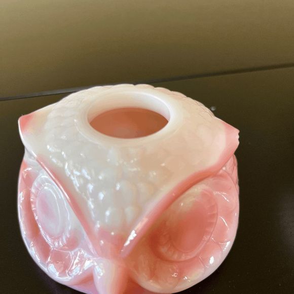 Fenton Rosalene Pink Slag Glass Owl Fairy Light - Picture 4 of 5